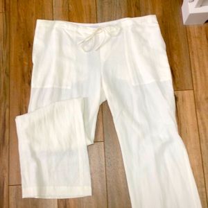 CAbi White Linen Piazza Pant